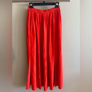 Michael Kors Vibrant Orange Maxi Skirt with Slit
